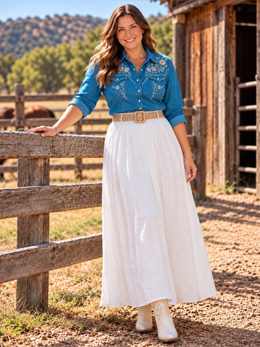 Cato Plus 14/16 Ivory Linen Blend Maxi Skirt Woven Belt NWT